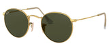 Ray-Ban RB3447 Round Metal Sunglasses - Gold / Green