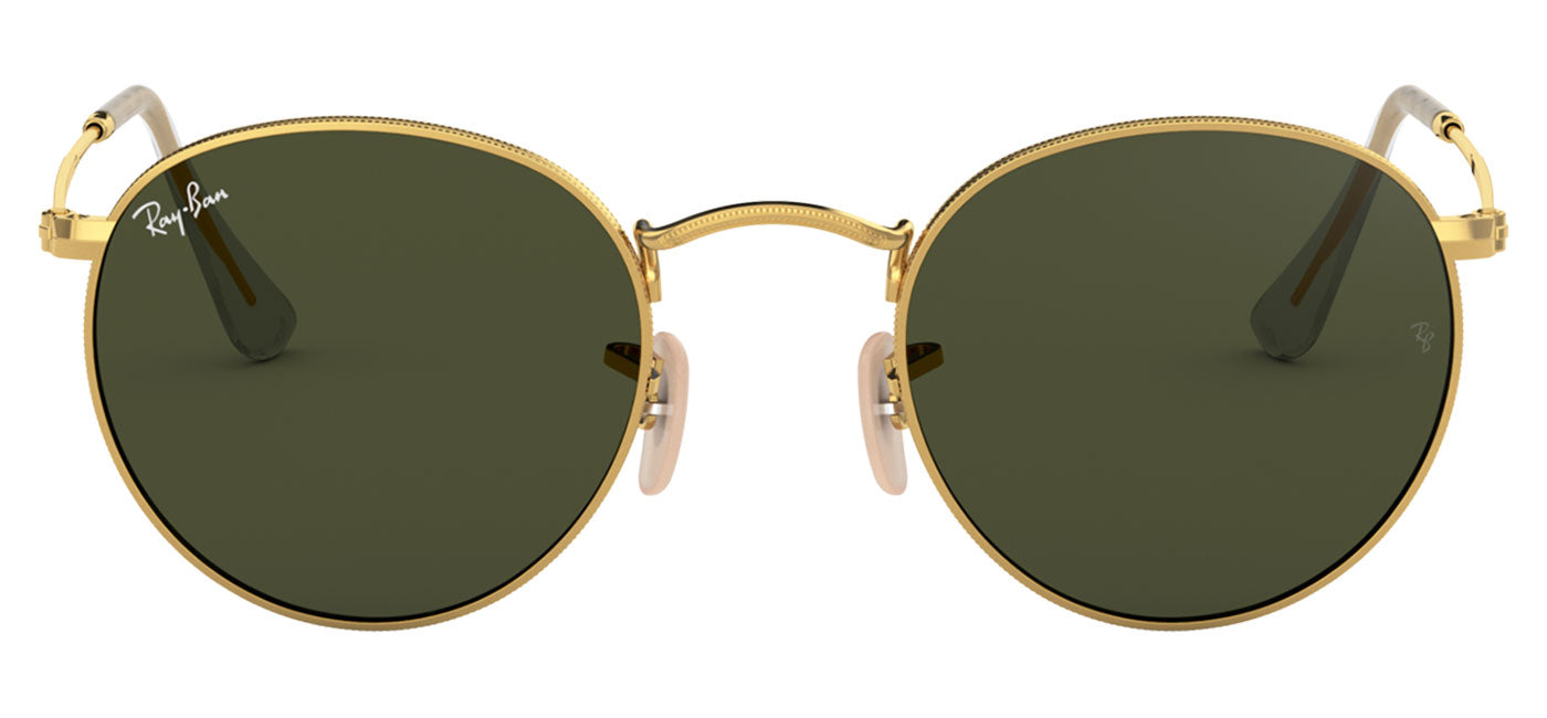 Ray-Ban RB3447 Round Metal Sunglasses - Gold / Green