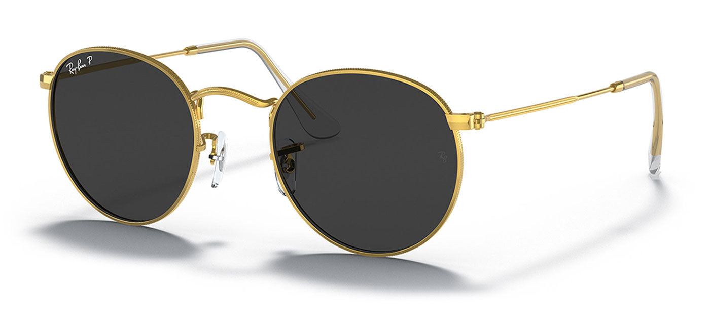 Ray-Ban RB3447 Round Metal Sunglasses - Gold / Black Polarised