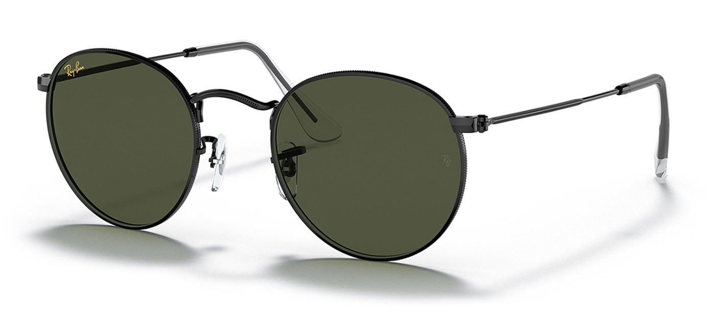 Ray-Ban RB3447 Round Metal Sunglasses - Black / Green