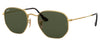 Ray-Ban RB3548N Hexagonal Flat Lens Sunglasses - Gold / Green