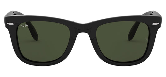 Ray-Ban RB4105 Wayfarer Folding Sunglasses - Black / Green