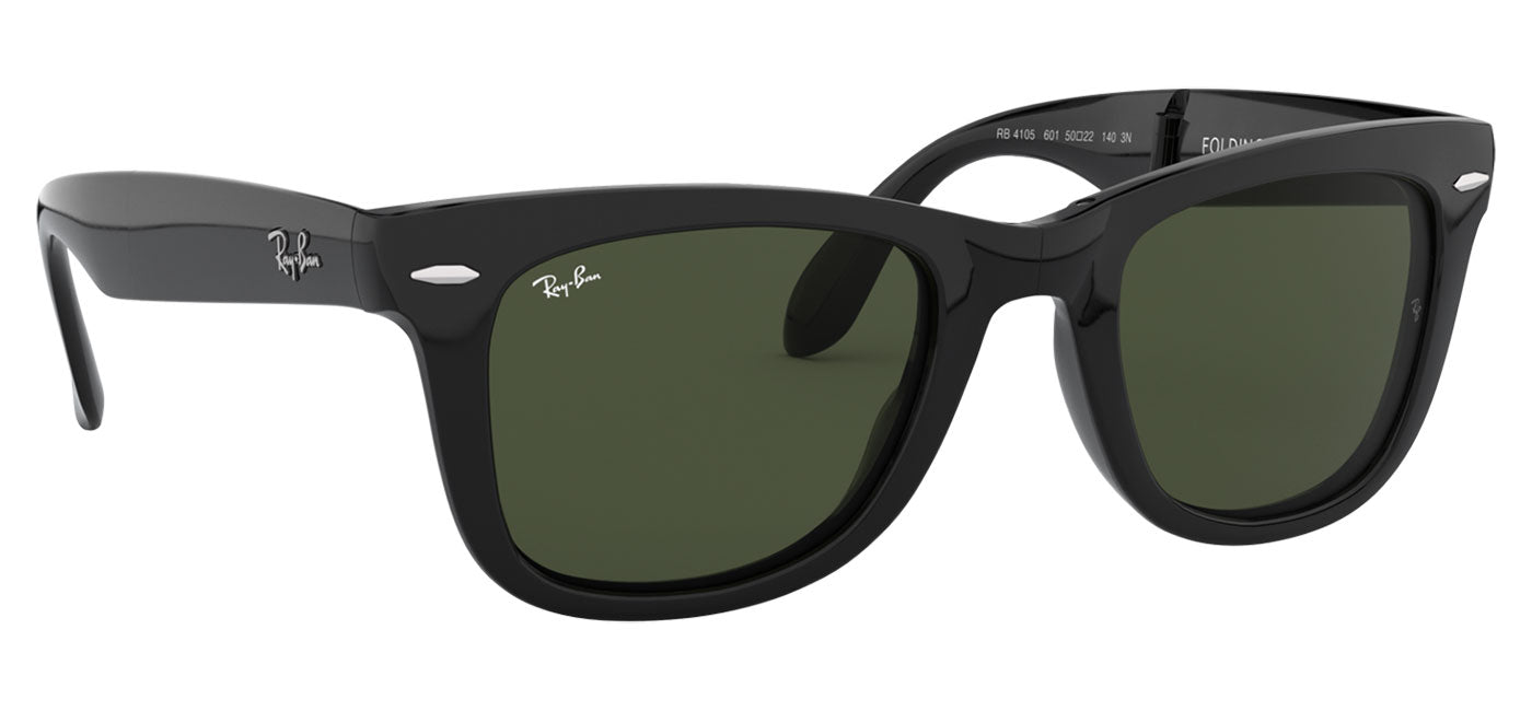 Ray-Ban RB4105 Wayfarer Folding Sunglasses - Black / Green