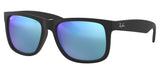 Ray-Ban RB4165 Justin Sunglasses - Rubberised Black / Blue Flash