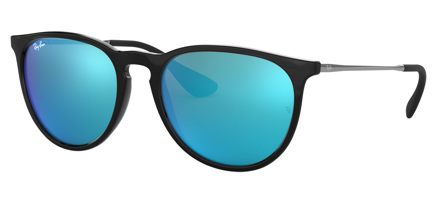 Ray-Ban RB4171 Erika Sunglasses - Gloss Black / Blue Mirror
