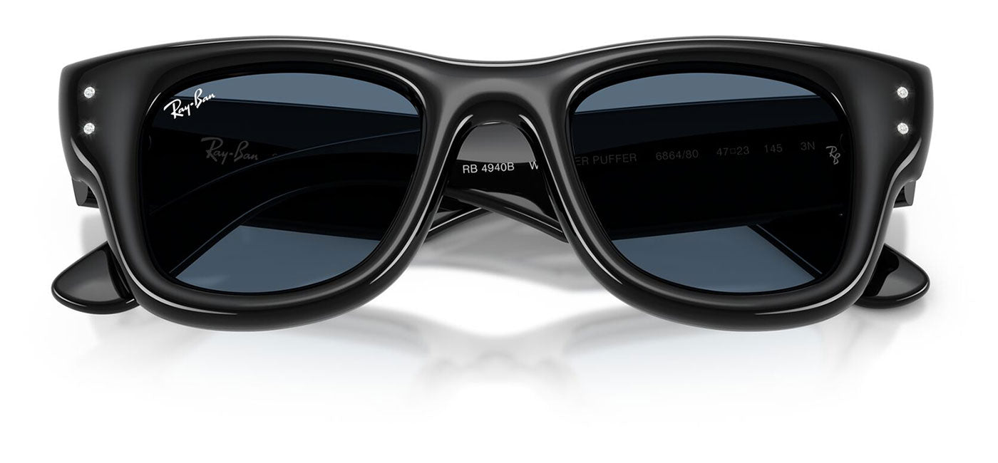 Ray-Ban RB4940B Wayfarer Puffer Crystal Edition Sunglasses - Black / Dark Blue