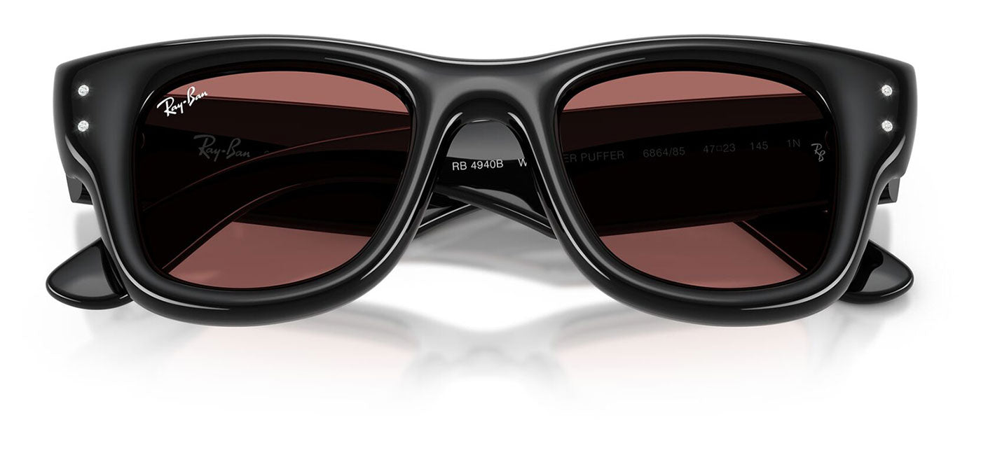 Ray-Ban RB4940B Wayfarer Puffer Crystal Edition Sunglasses - Black / Dark Violet