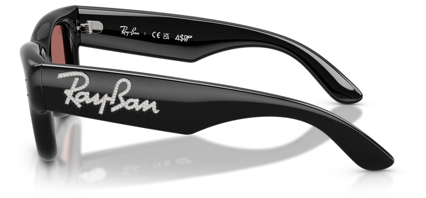 Ray-Ban RB4940B Wayfarer Puffer Crystal Edition Sunglasses - Black / Dark Violet