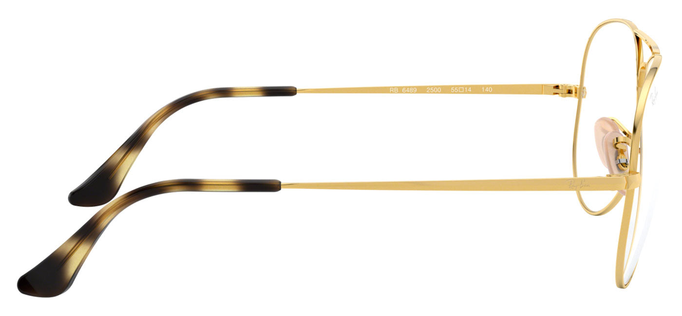 Ray-Ban RX6489 Aviator Glasses - Gold