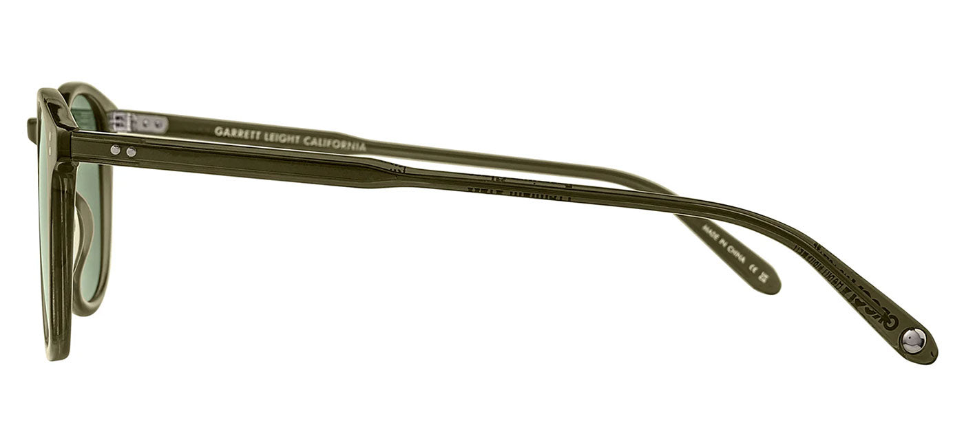 Garrett Leight Kinney Sunglasses - Bio Deep Olive / Semi-Flat Pure G15