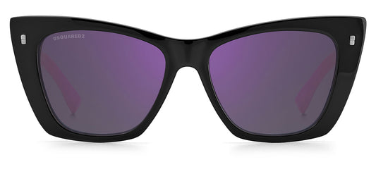 DSQUARED2 ICON 0006/S Sunglasses - Black & Fuchsia / Multilayer Violet
