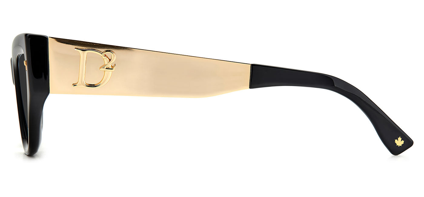 DSQUARED2 0033/S Sunglasses - Gold & Black / Grey Gradient Silver Mirror