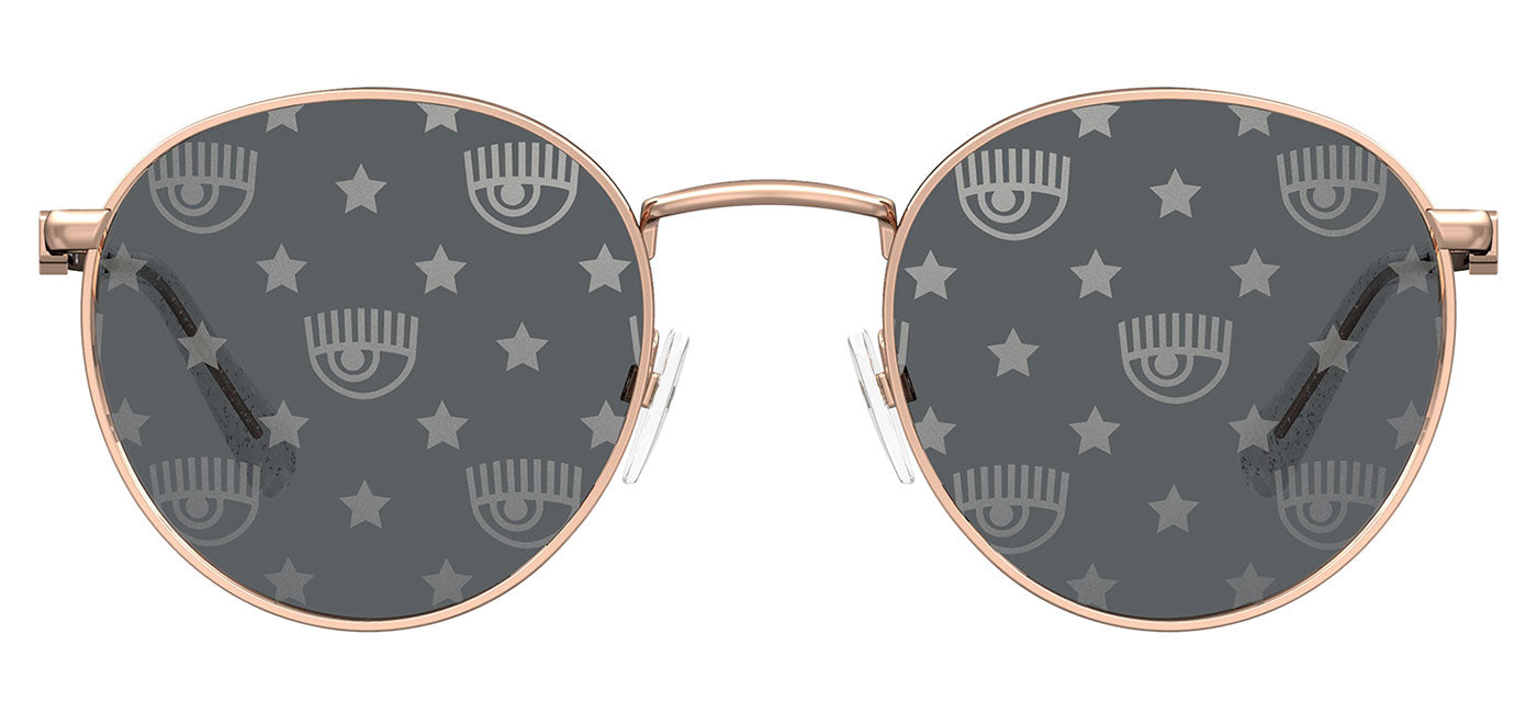Chiara Ferragni 1002/S Sunglasses - Gold & Crystal / Logomania Silver Mirror