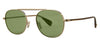 Garrett Leight Van Buren II Sunglasses - Gold Sap Tortoise / Flat Pure Green