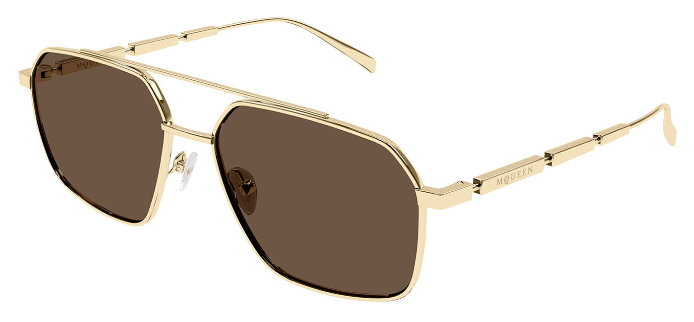 Alexander McQueen AM0477S Sunglasses - Gold / Brown
