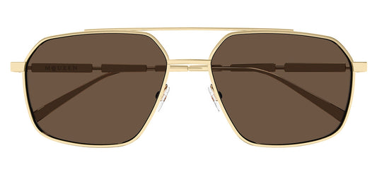 Alexander McQueen AM0477S Sunglasses - Gold / Brown