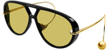 Bottega Veneta BV1273S Sunglasses - Black / Yellow