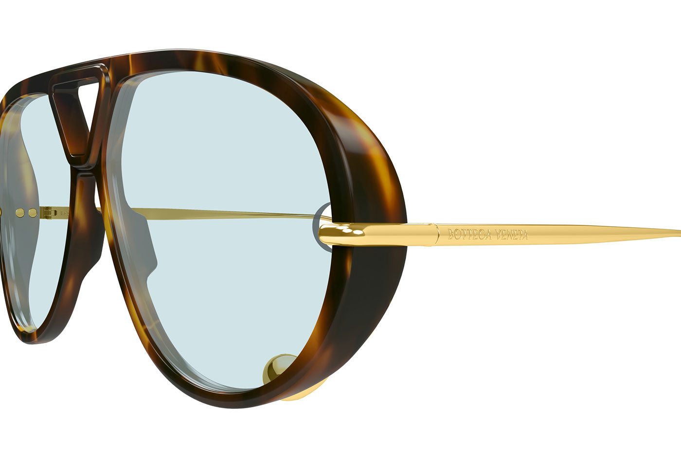 Bottega Veneta BV1273S Sunglasses - Havana & Gold / Green