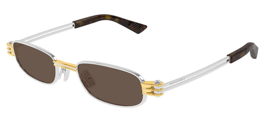 Bottega Veneta BV1381S Sunglasses - Silver / Brown