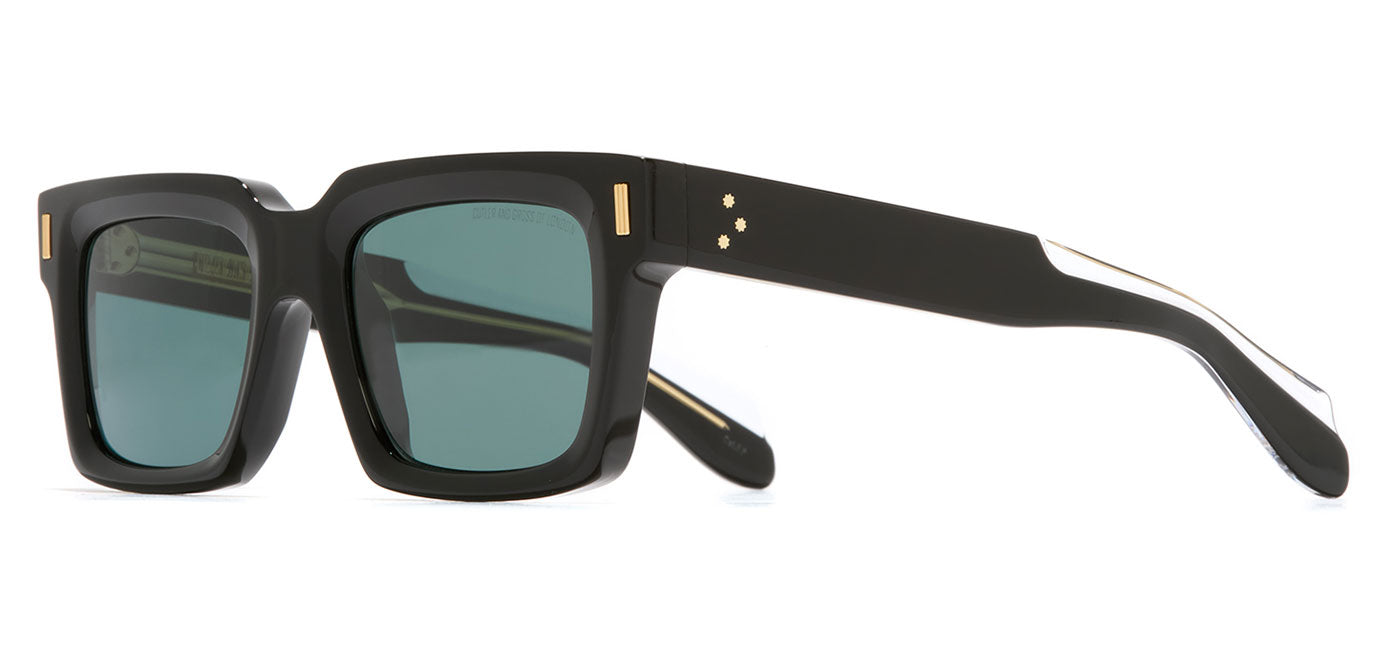 Cutler and Gross 9386 Sunglasses - Black / Green Polarised