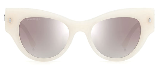 DSQUARED2 0062/S Sunglasses - Ivory / Brown Gradient Silver Mirror
