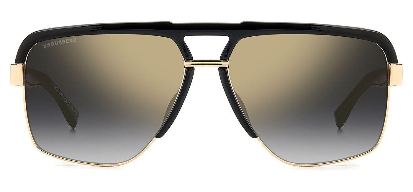 DSQUARED2 0084/S Sunglasses - Black & Gold / Grey Gradient