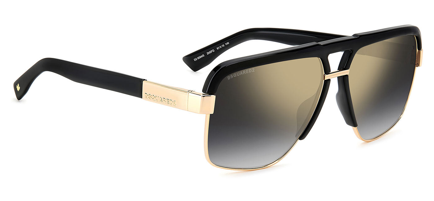 DSQUARED2 0084/S Sunglasses - Black & Gold / Grey Gradient