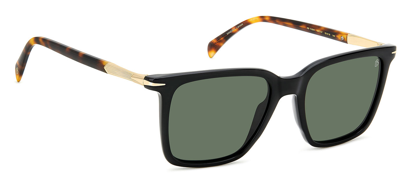 David Beckham DB1130/S Sunglasses - Black and Havana / Green