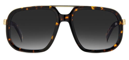 David Beckham DB7101/S Sunglasses - Black Gold / Brown Shaded