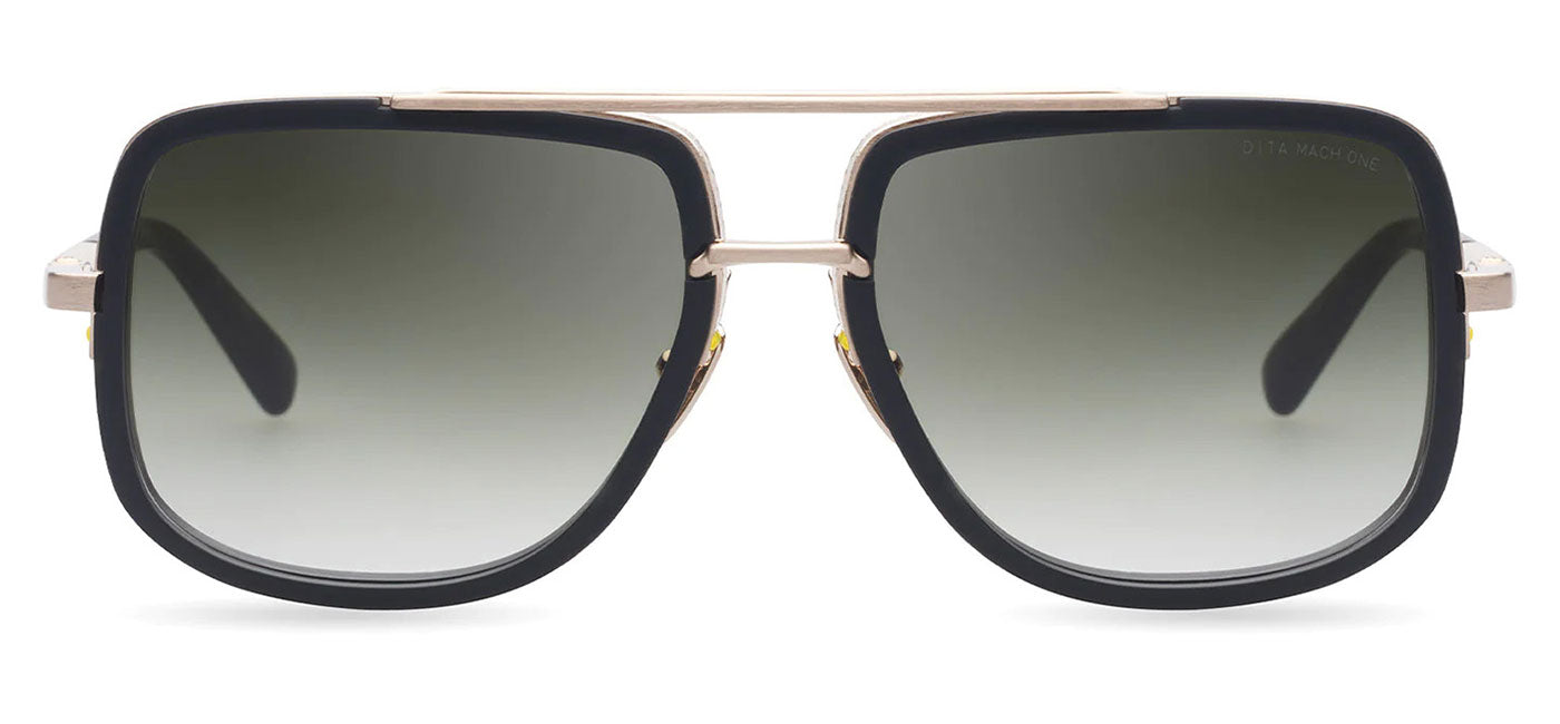 DITA Mach-One Sunglasses - Matte Black and Antique 12K Gold / G-15 to Clear Gradient
