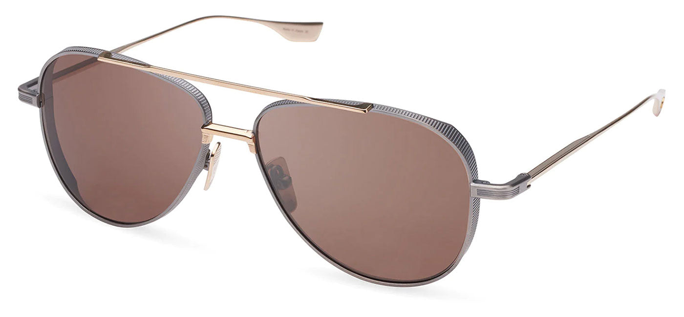 DITA SubSystem Sunglasses - Antique Silver and White Gold / Dark Brown