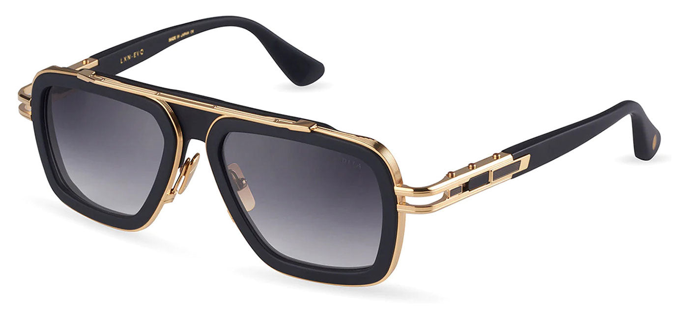 DITA LXN-EVO Sunglasses - Matte Black and Yellow Gold / Dark Grey to Clear Gradient