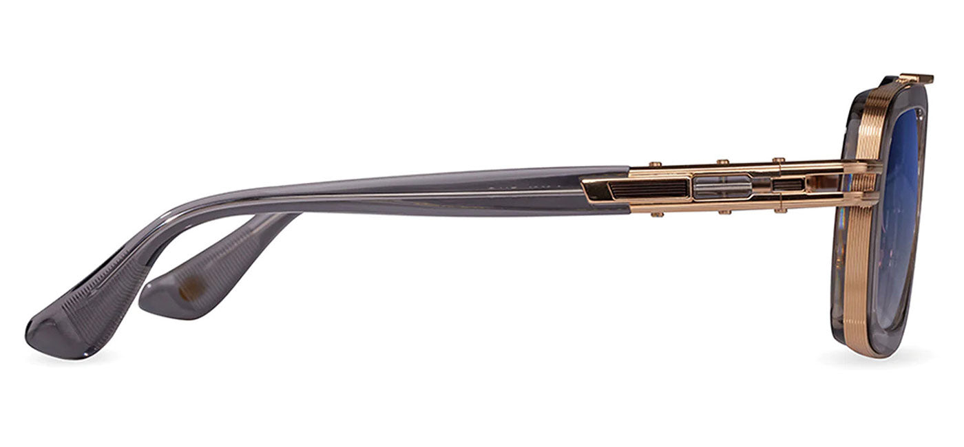 DITA LXN-EVO Sunglasses - Crystal Grey and White Gold / Dark Grey to Clear Gradient - Deep Blue Flash