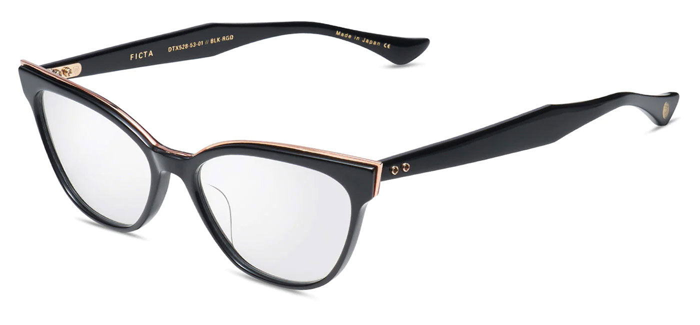 DITA Ficta Glasses - Black and Rose Gold