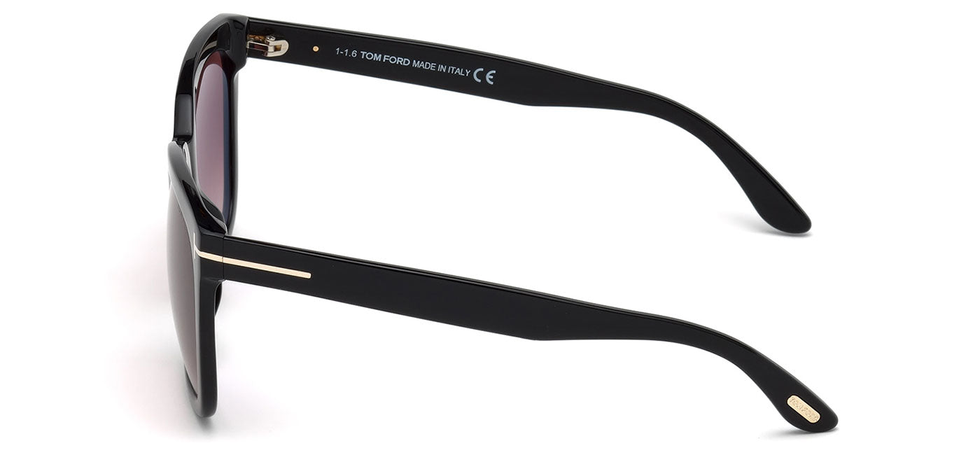 Tom Ford FT0502 Amarra Sunglasses - Shiny Black / Gradient Bordeaux