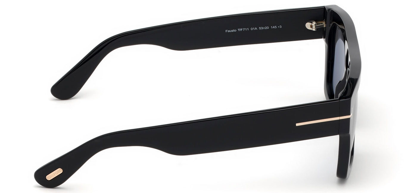 Tom Ford FT0711 Fausto Sunglasses - Shiny Black / Smoke