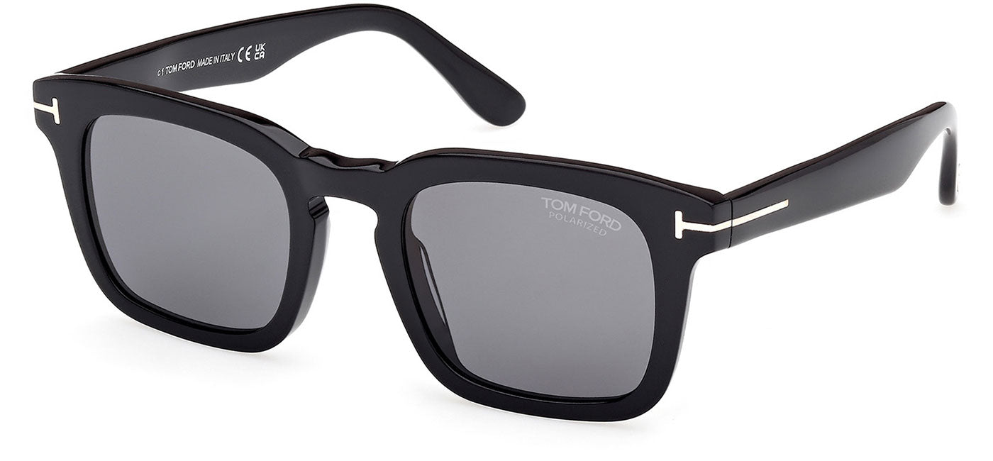 Tom Ford FT0751 Dax Sunglasses - Shiny Black / Smoke Polarised