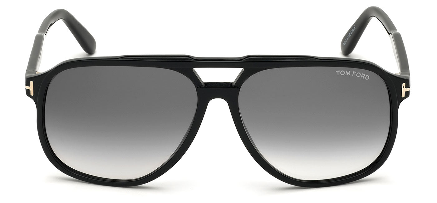 Tom Ford FT0753 Raoul Sunglasses - Shiny Black / Gradient Smoke