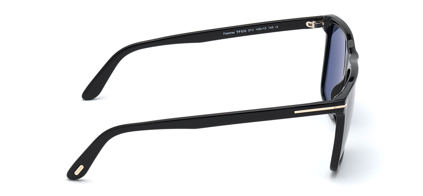 Tom Ford FT0832 Fletcher Sunglasses - Shiny Black / Blue