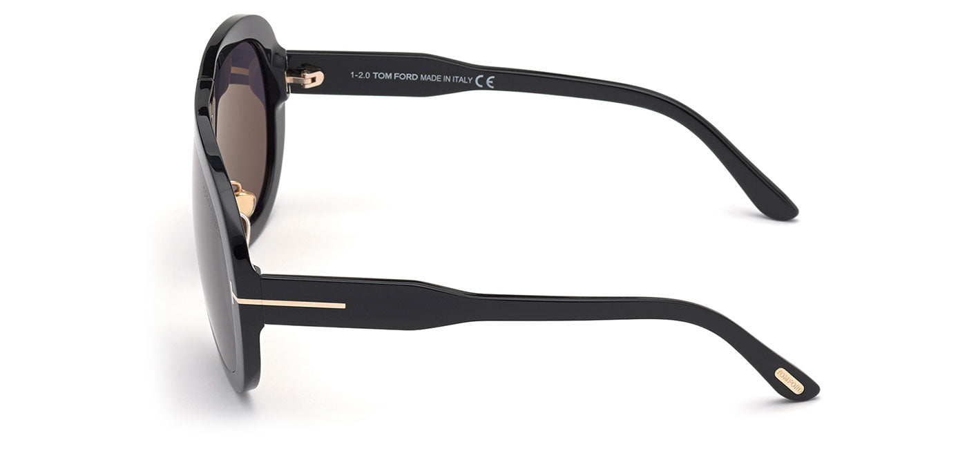 Tom Ford FT0836 Troy Sunglasses - Shiny Black / Smoke
