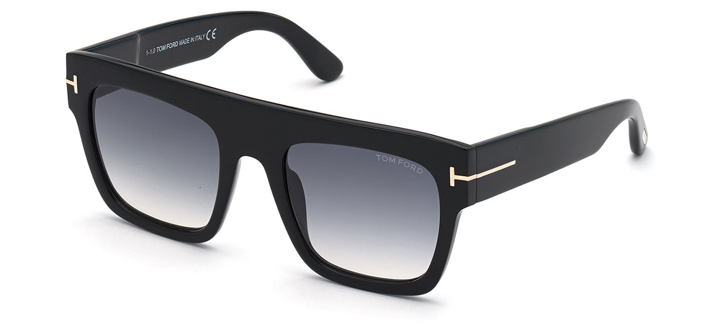 Tom Ford FT0847 Renee Sunglasses - Shiny Black / Gradient Smoke