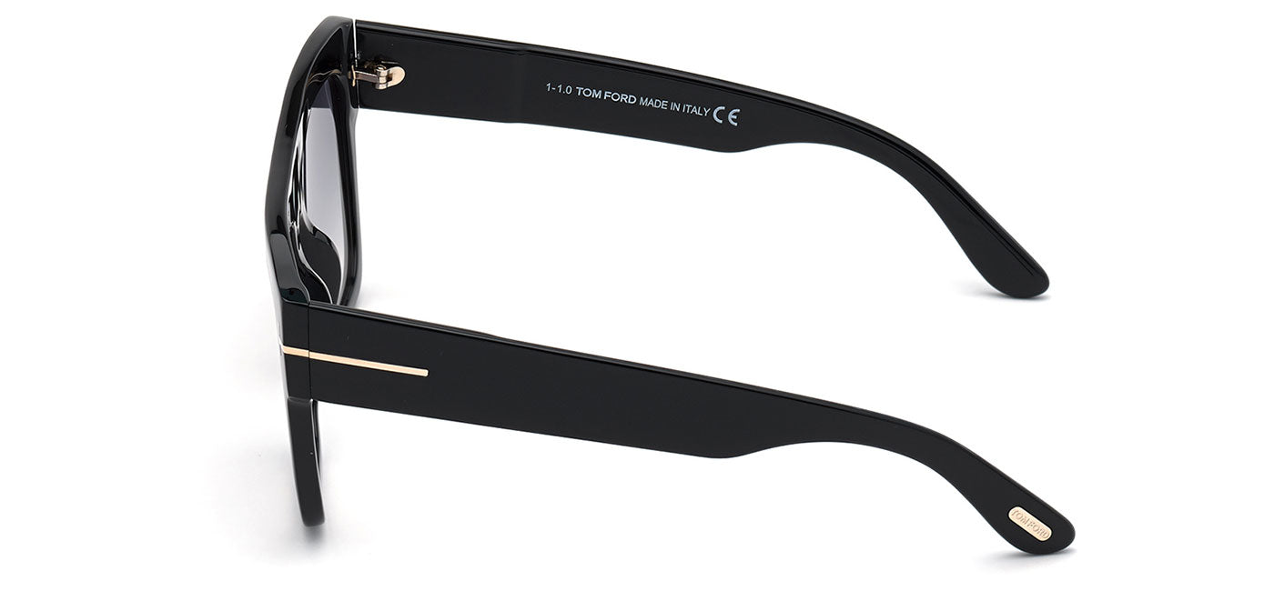 Tom Ford FT0847 Renee Sunglasses - Shiny Black / Gradient Smoke