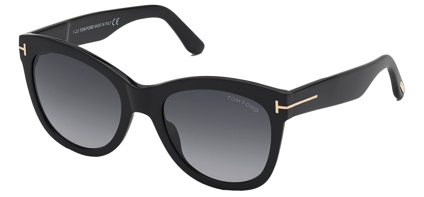 Tom Ford FT0870 Wallace Sunglasses - Shiny Black / Gradient Smoke