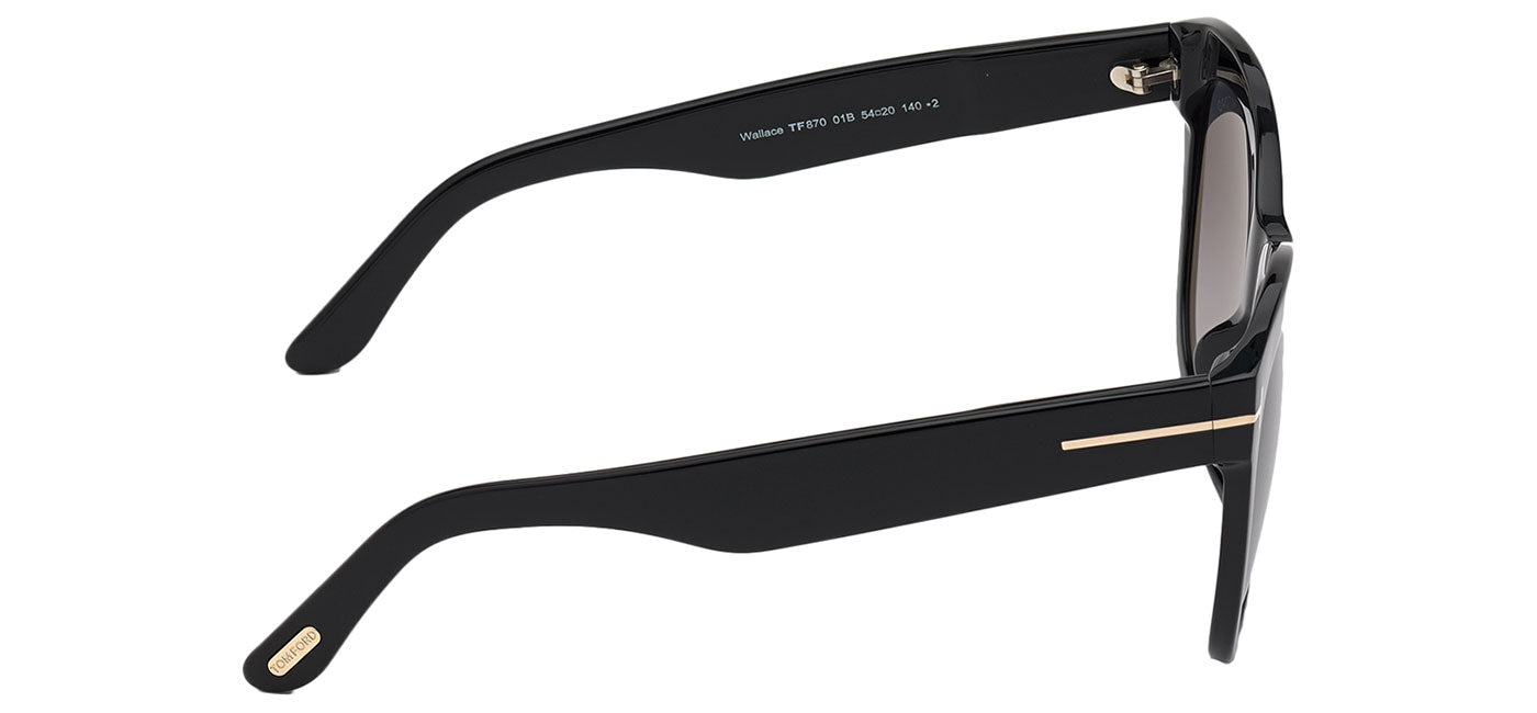 Tom Ford FT0870 Wallace Sunglasses - Shiny Black / Gradient Smoke
