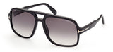 Tom Ford FT0884 Falconer Sunglasses - Shiny Black / Gradient Smoke