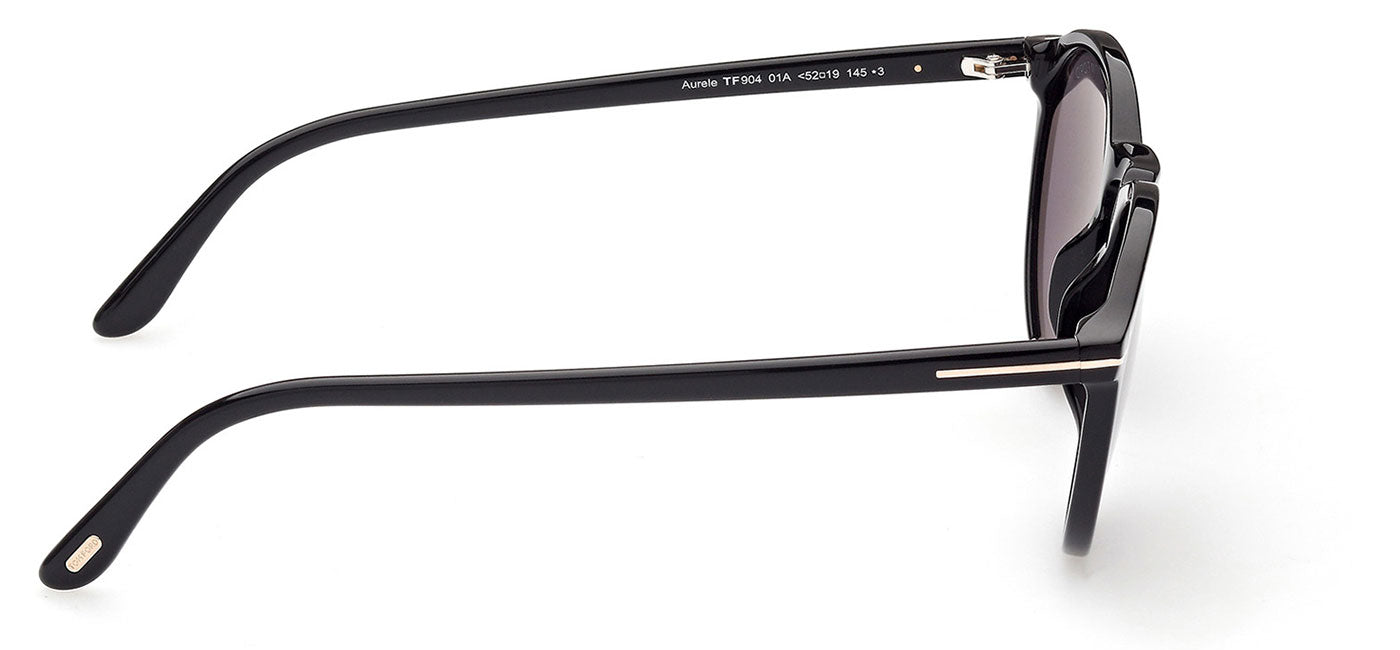 Tom Ford FT0904 Aurele Sunglasses - Shiny Black / Smoke