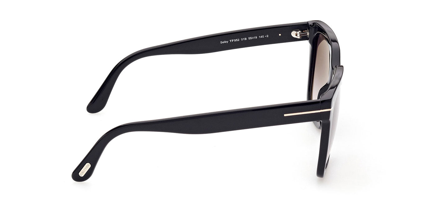 Tom Ford FT0952 Selby Sunglasses - Shiny Black / Gradient Smoke
