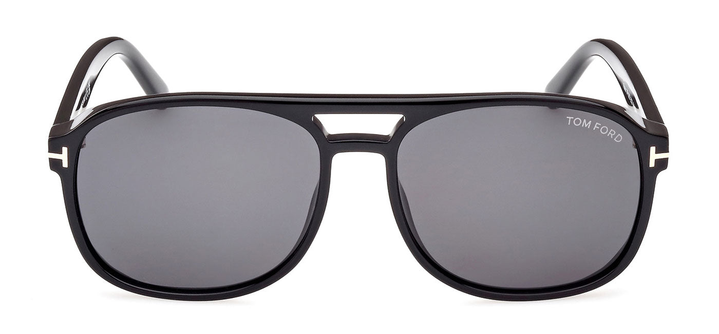 Tom Ford FT1022 Rosco Sunglasses - Shiny Black / Smoke