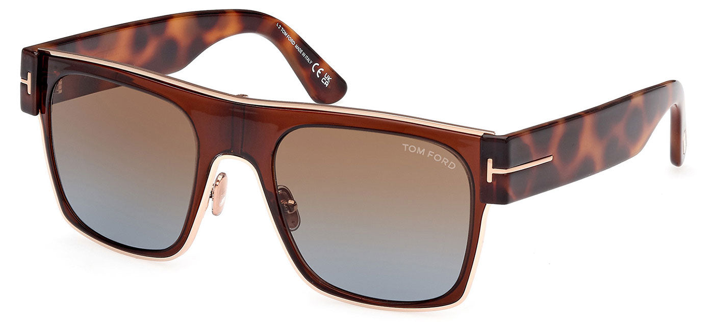 Tom Ford FT1073 Sunglasses - Shiny Dark Brown / Brown Gradient