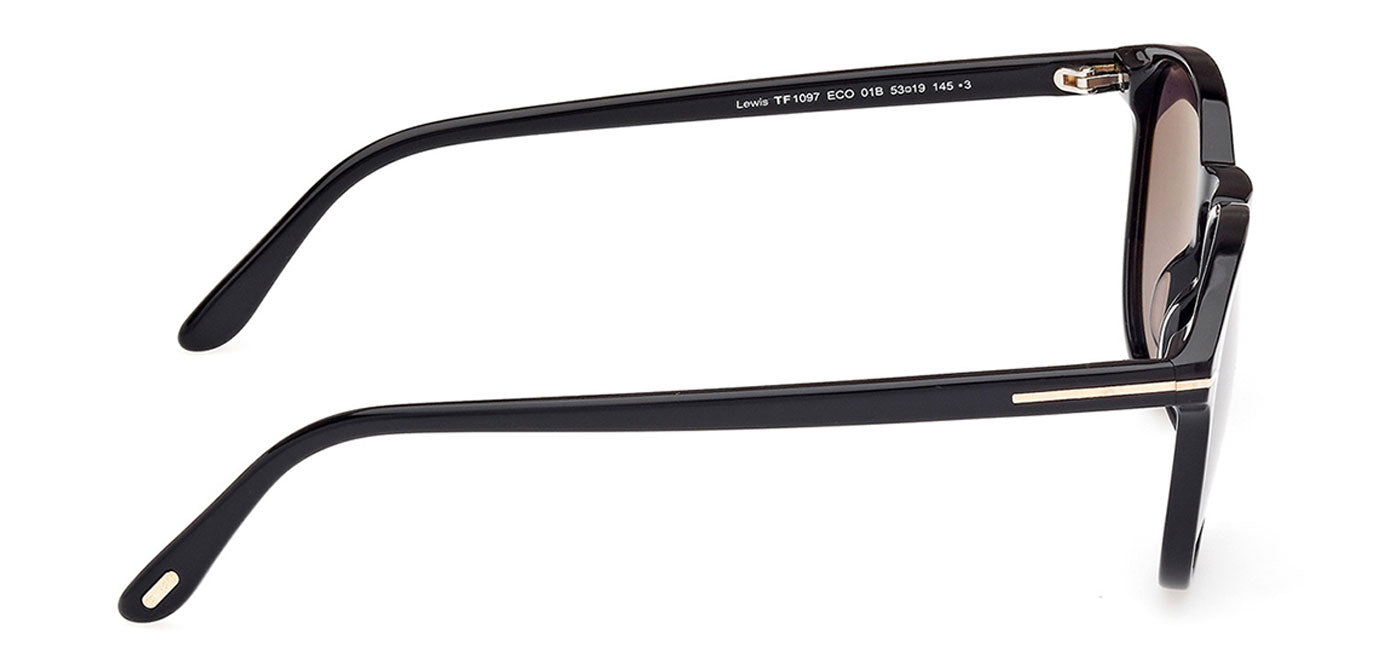 Tom Ford FT1097 Lewis Sunglasses - Shiny Black / Gradient Smoke